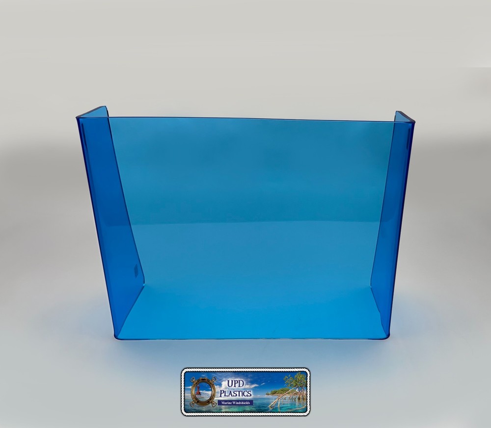 New Generic Center Console Boat Blue Windshield 20 1/2 inside Size, 1/4" Thick