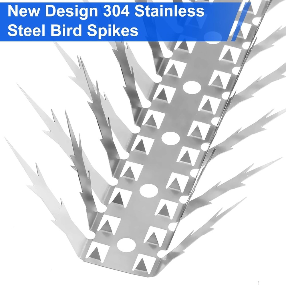 Stainless Steel Bird Spikes 40ft - Humane Deterrent