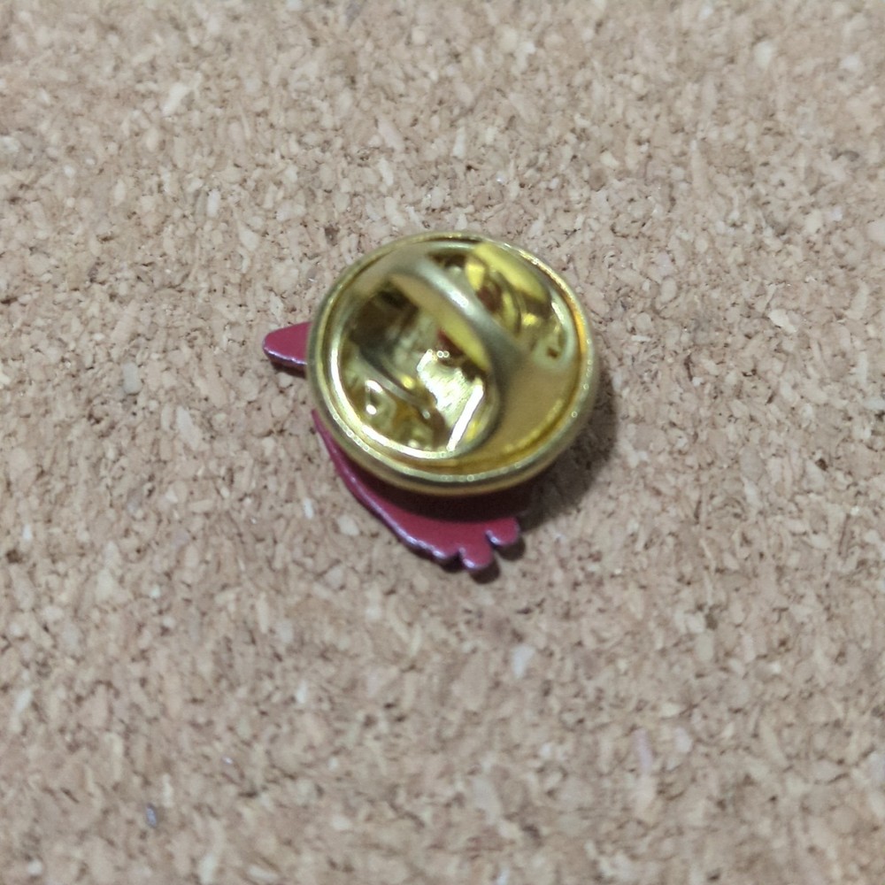 Small Wolf Growl Lapel Pin Back Red White