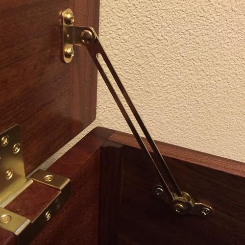 Lid Support Hinge, Easy to Use Gold Hardware Suitable for Boxes Cases Cabinet