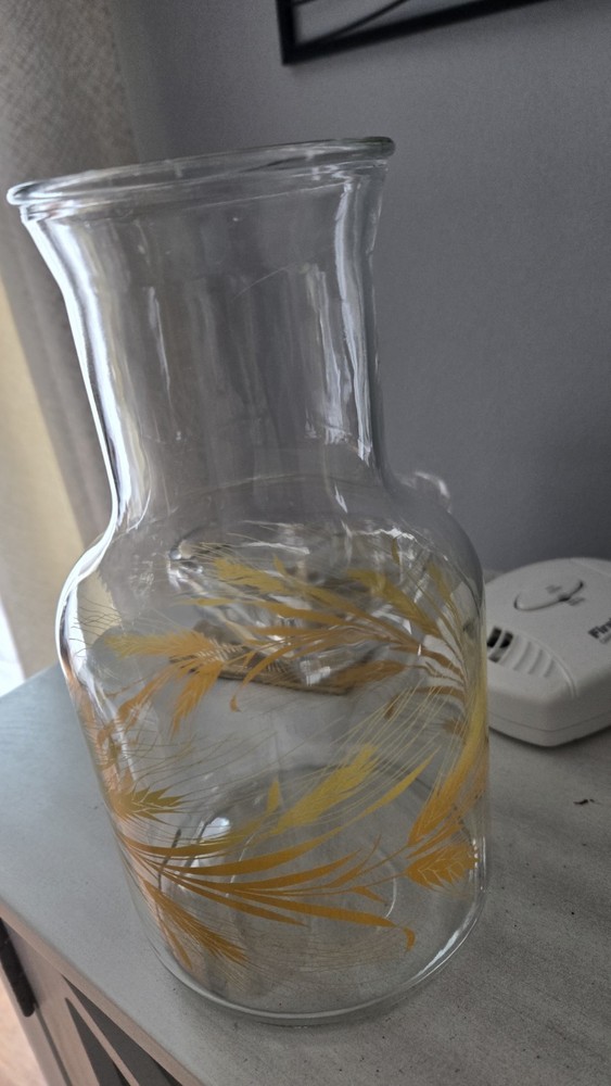 Libby Leaf Water Pitcher Clear Glass