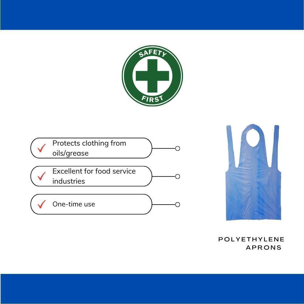 Blue Polyethylene Apron, Size: 28" x 46" - (1000 Pieces)