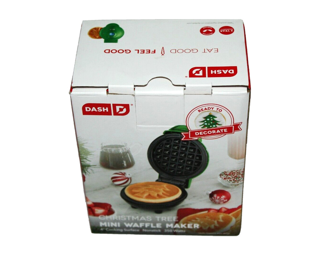Dash Christmas Tree Mini Waffle Maker - 4" - Brand New In Box