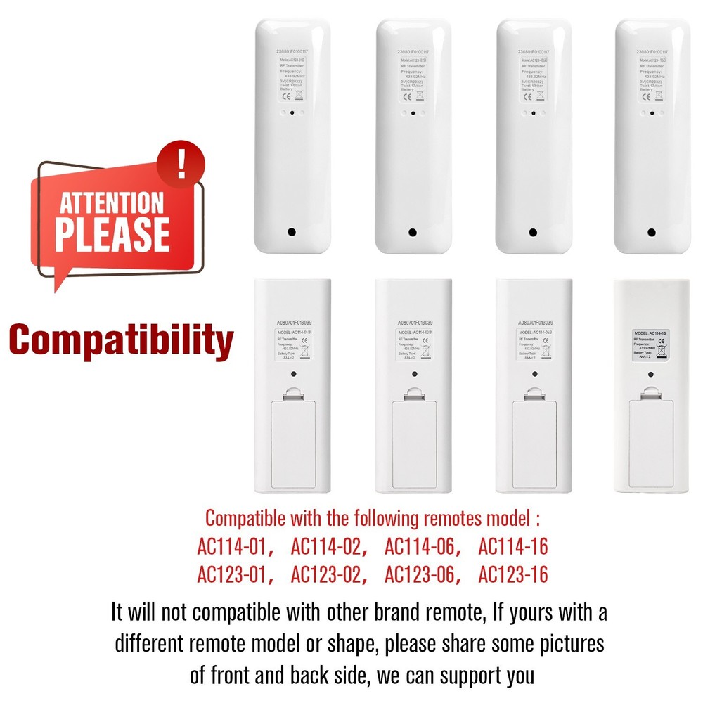 AC123-06D RF Transmitter, Blinds Remote Control Multi-Channel For AOK, Sortfle