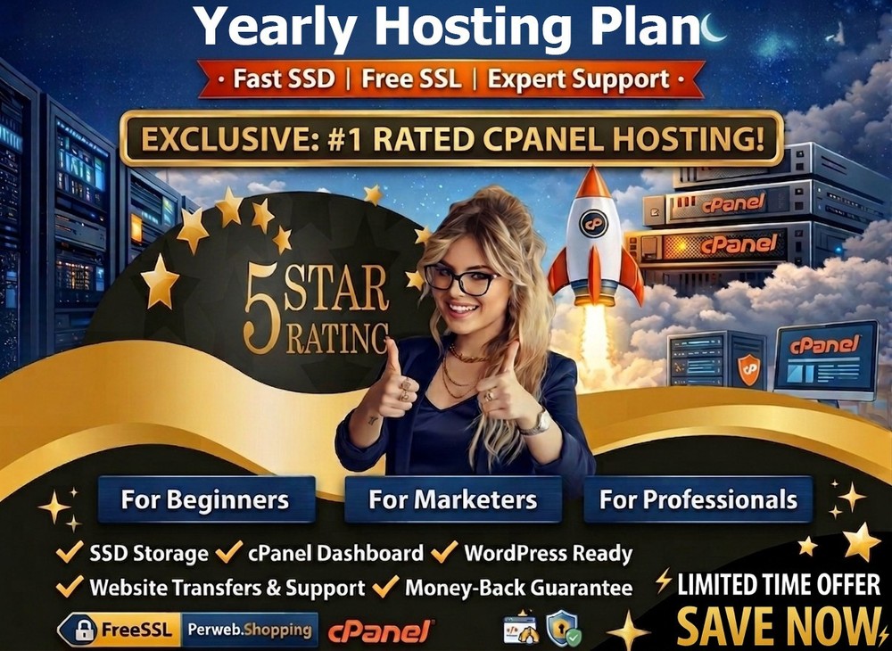 Yearly Hosting Plan - 🌐Unlimited SSD, Free Secure SSL, Emails | Just $14.99/Yr