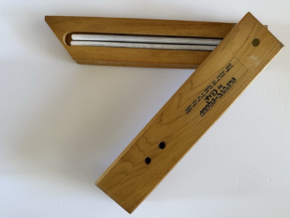 Case Safety Sharp Knife Sharpener Wood Case Holder With Rods