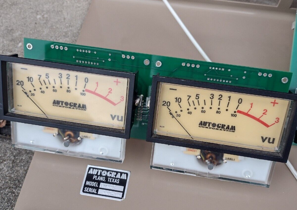 2 Harris Pacemaker PM-218 Autogram Broadcast Mixing Board VU METERS