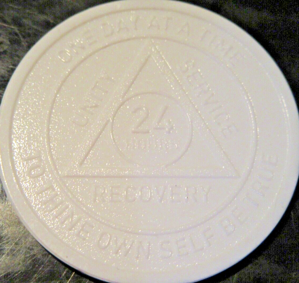 Alcoholics Anonymous Plastic AA 24hour Poker Chip Medallion Token