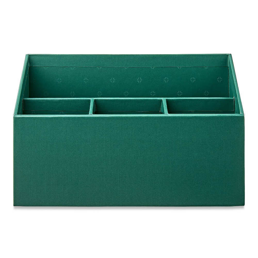Desktop Organizer, 4 Compartments, Green Emerald
