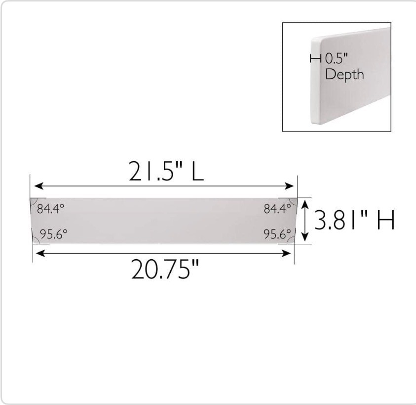 Design House 22” Cultured Marble Side Splash in Solid White