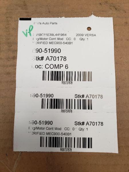 Engine ECM Electronic Control Module Left Hand Kick Panel Fits 09 VERSA 737678