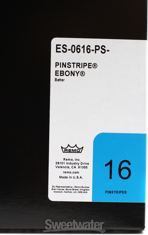 Remo Ebony Pinstripe Drumhead - 16"