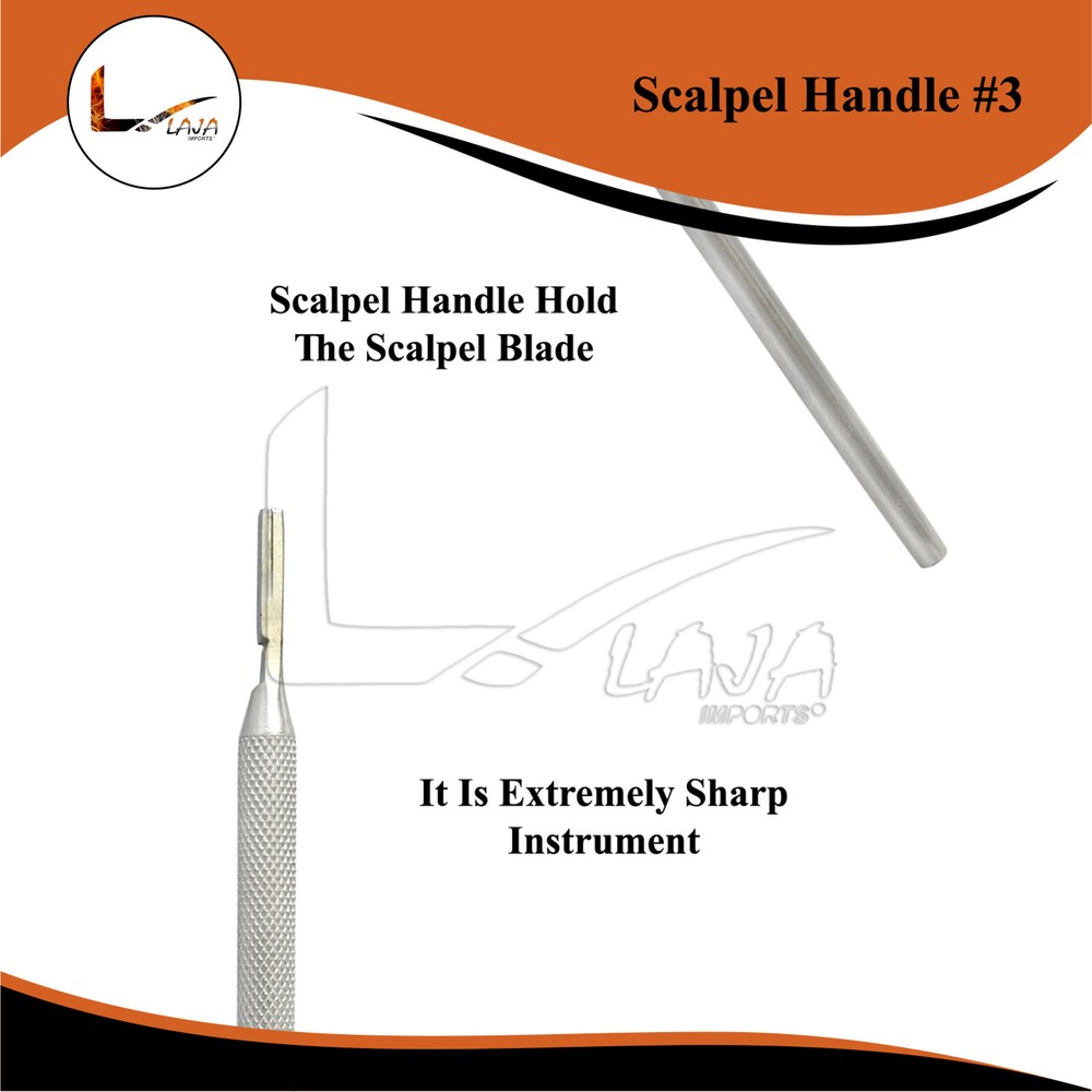 Round Scalpel Handle No. 3, Solid Handle 14cm - 5 1/2'' Surgical Instruments