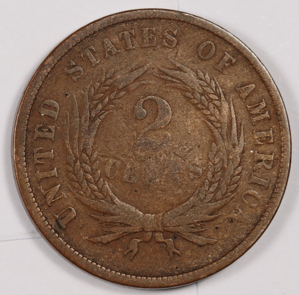 1867 2 Cent Piece. Error Dbl Die Obv. Plus Rotated Reverse. Fine. 177388