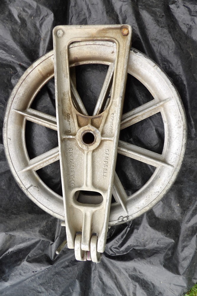 CAMBELL 22" LARGE STRINGING BLOCK SHEAVE PULLEY TRANSMISSION LINE WIRE