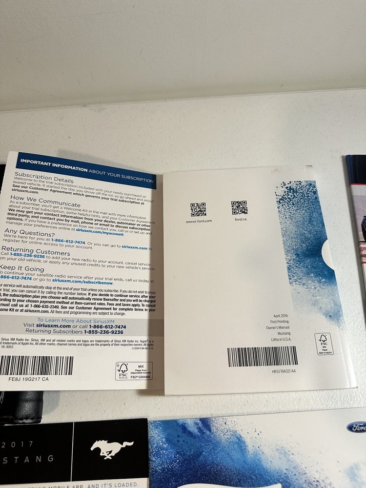 2017 Ford Performance Mustang Owner's Manual Set