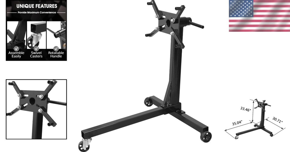 Robust 3/8 Ton Engine Stand with Adjustable Arms for Efficient Engine Access