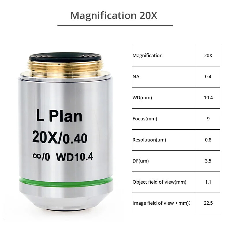 20X Long Working Distance Infinity Plan Achromatic Microscope Objective
