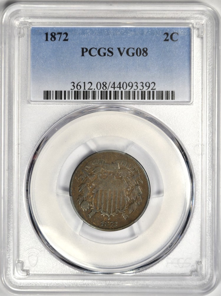 1872 2C TWO CENT ~ PCGS VG08