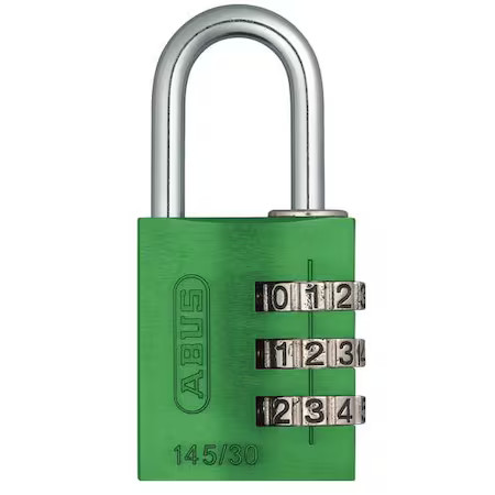 Abus 145/30 Green Combination Padlock, Side, Black/Silver