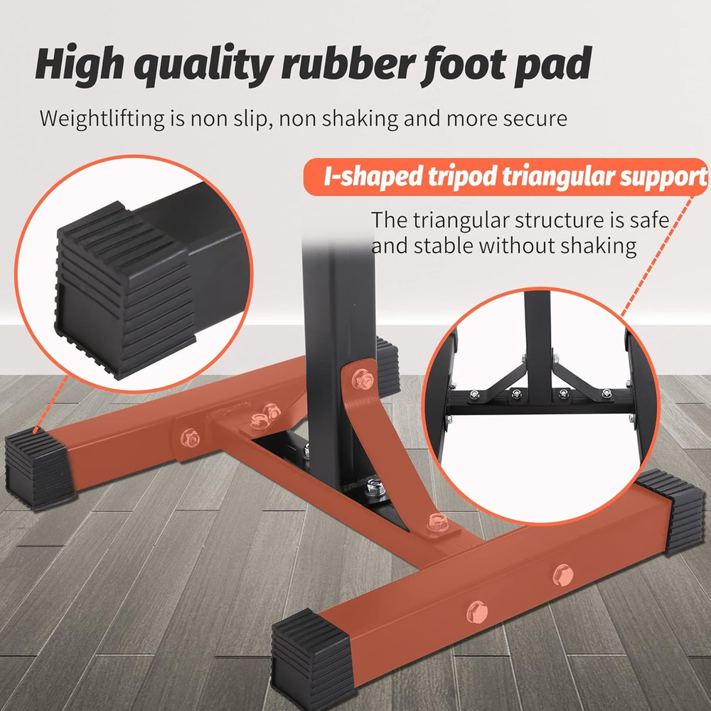 Squat Rack Adjustable Barbell Bench Press Stands 40"-66" Multi-Function Sturdy
