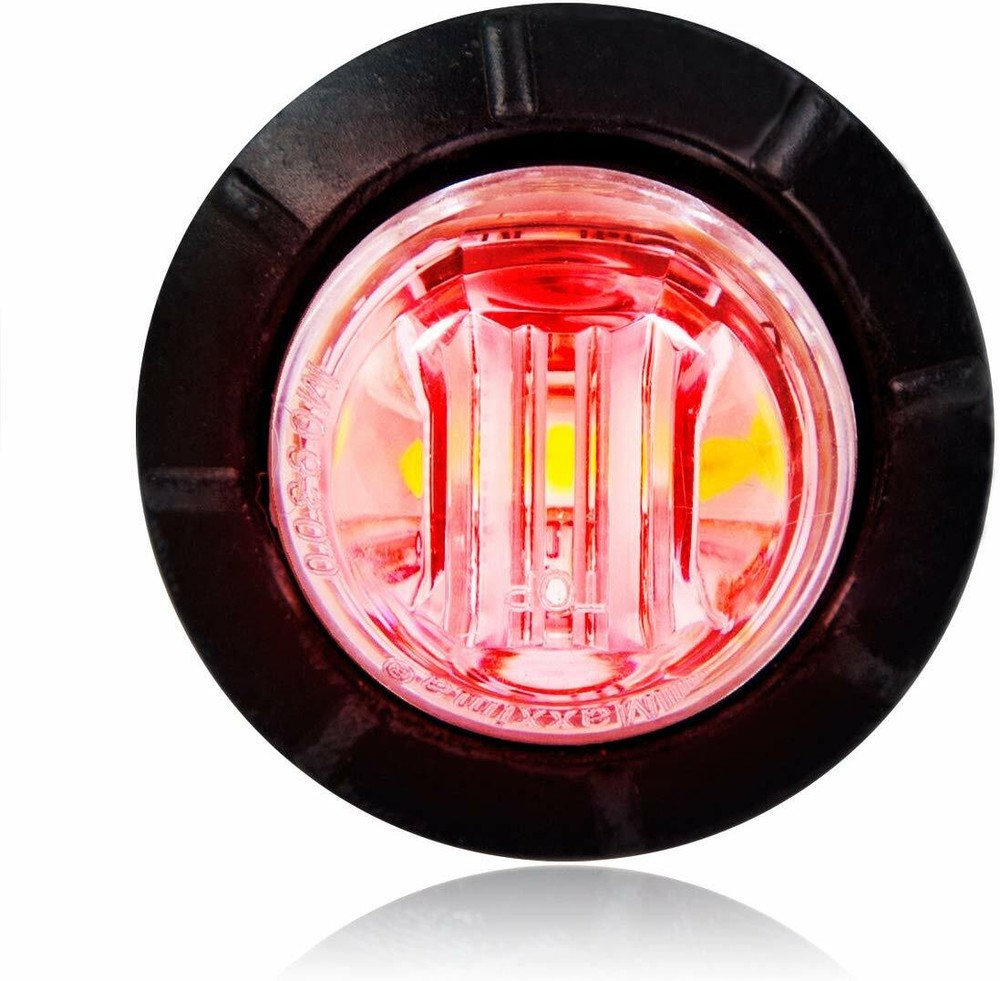 10 Maxxima M09300RCL Red 3/4" Round LED Clear Lens Clearance Penny Lights