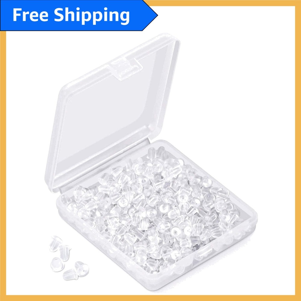 300 Durable Clear Silicone Earring Backs - Comfortable Safety Pads for Studs