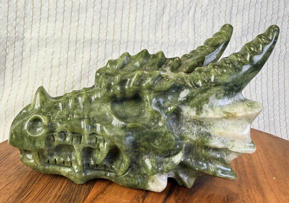 Jade Dragon Skull Carving