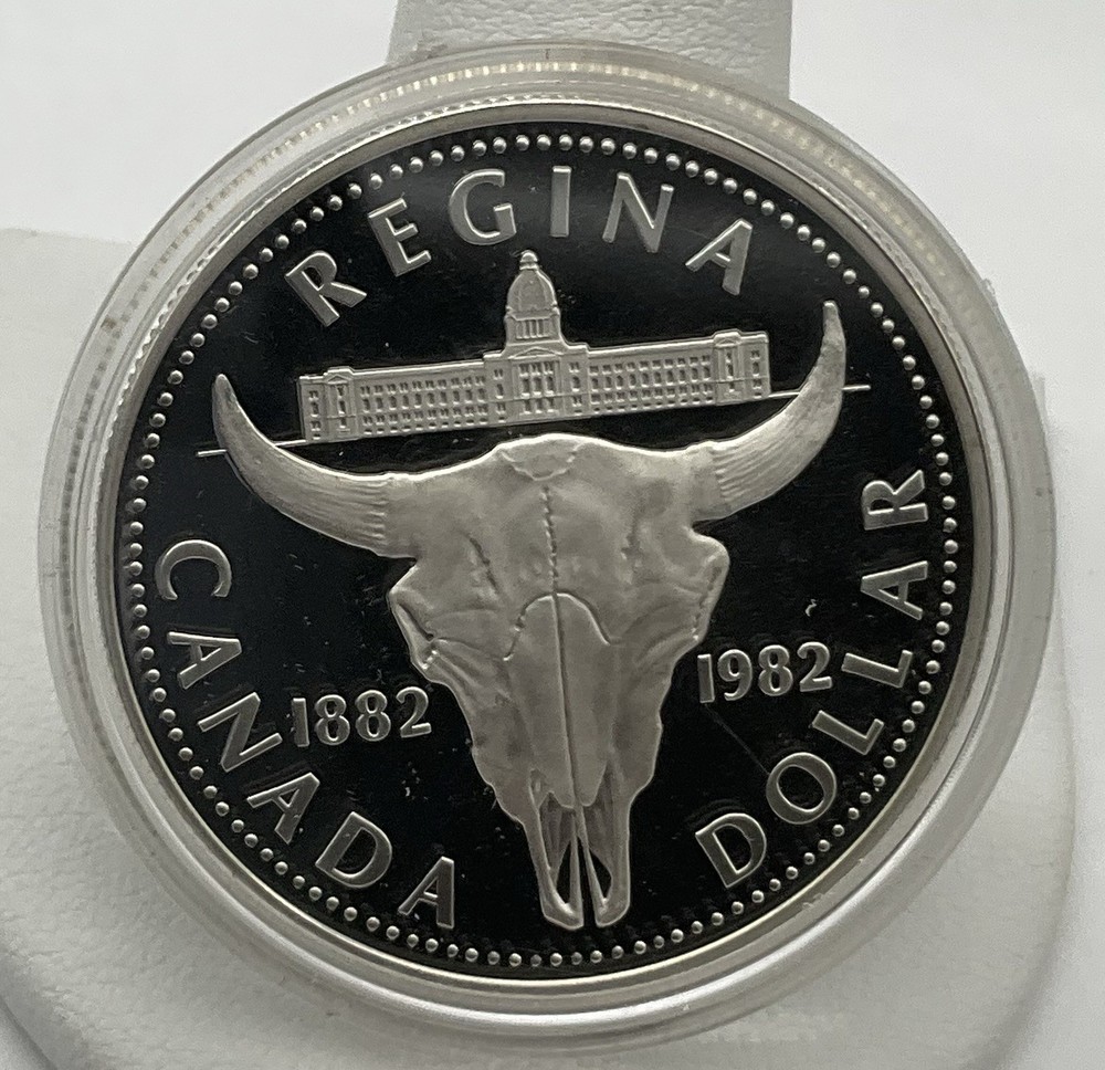1982 Proof Canada Silver Skull Dollar