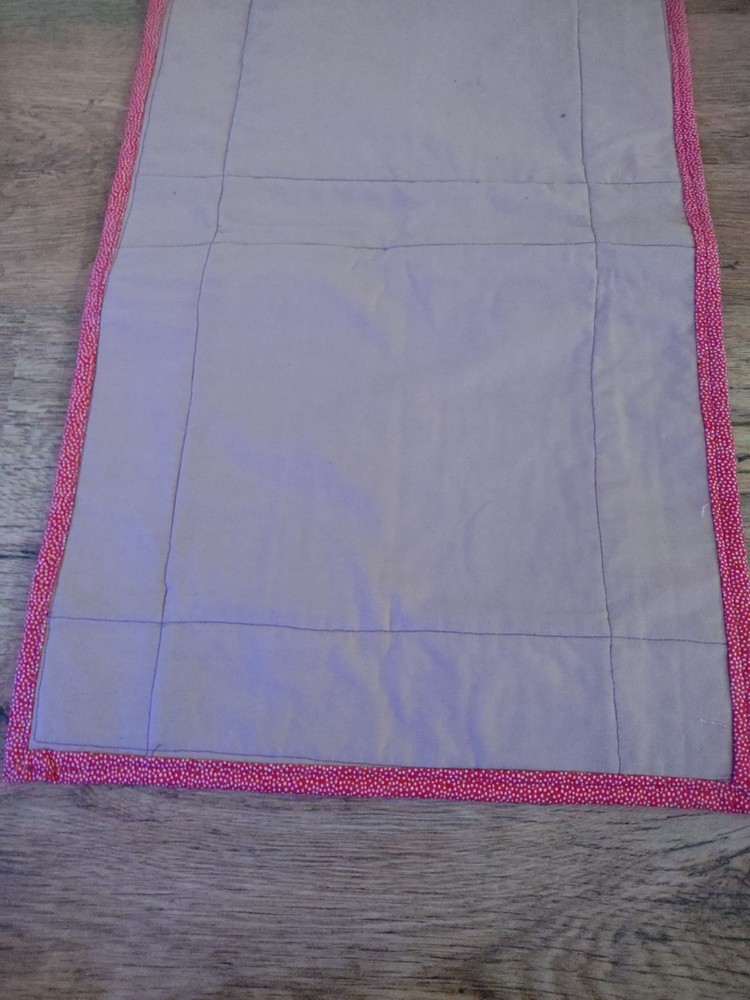Handmade Machine Quilted Table Runner Reversible Celtic Cross Purples 12x32"