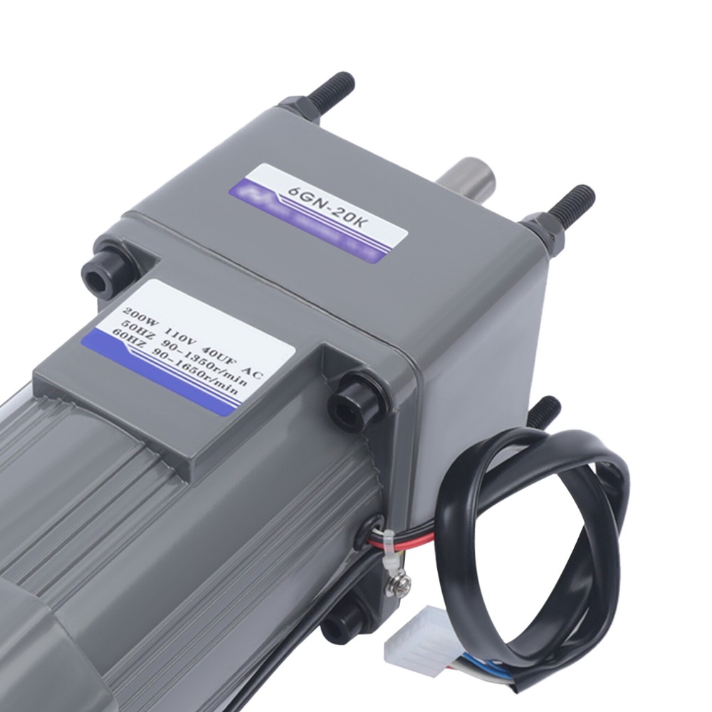 200W 110V AC Gear Motor Electric Variable with Speed Controller Single-phase 20K