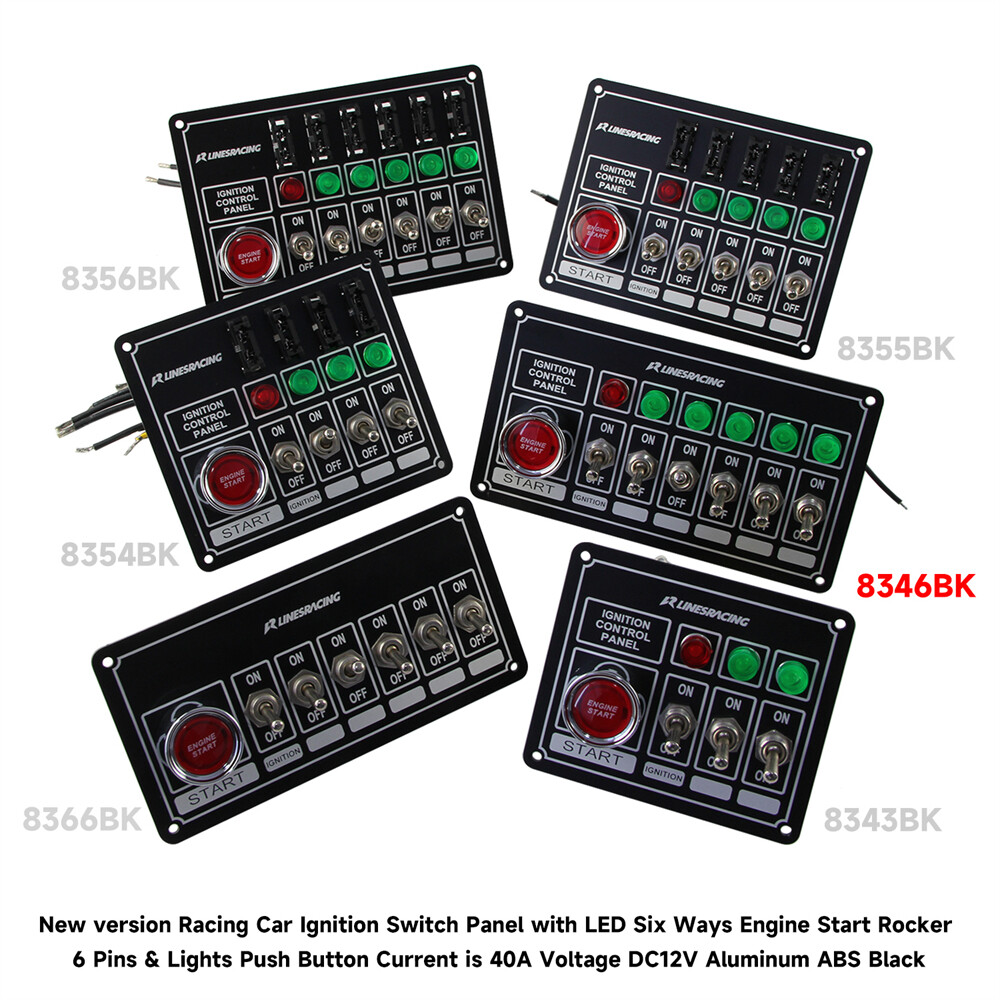 Racing Car Ignition 6 Ways Switch Panel with Led Light Engine Toggle Starter