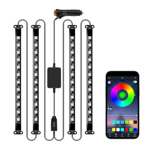 Accent Interior Car Lights, Smart Car Interior Lights with App Lighter Plug