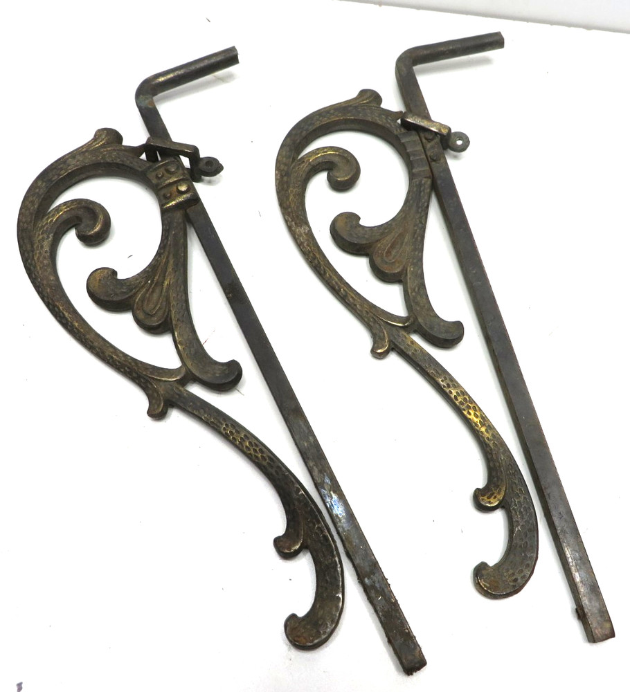 Antique Metal Scroll Curtain Holdbacks, Tiebacks