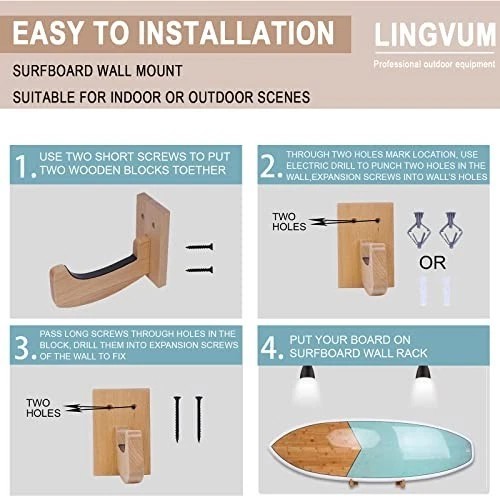 Surfboard Wall Mount Racks Sturdy Surf Board Wall Hangers Suitable for