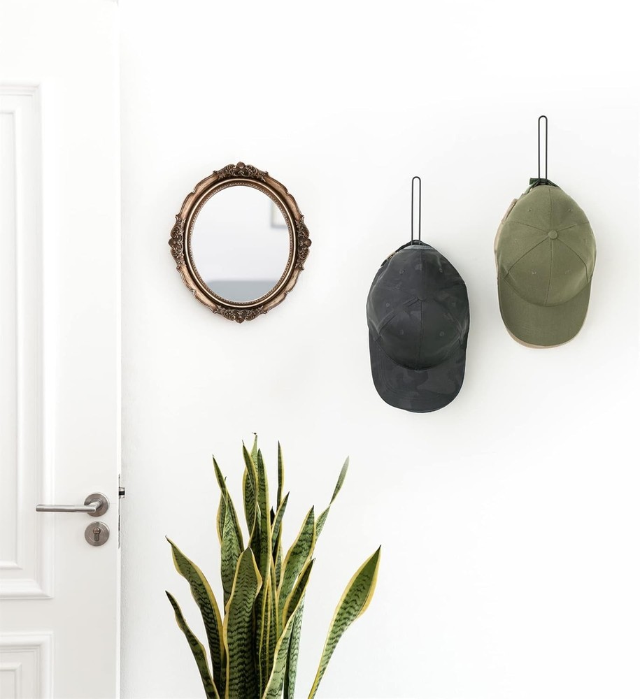 2 Set Hat Organizer For Baseball Caps Wall Hat Rack 5In Space Saving Holds Black