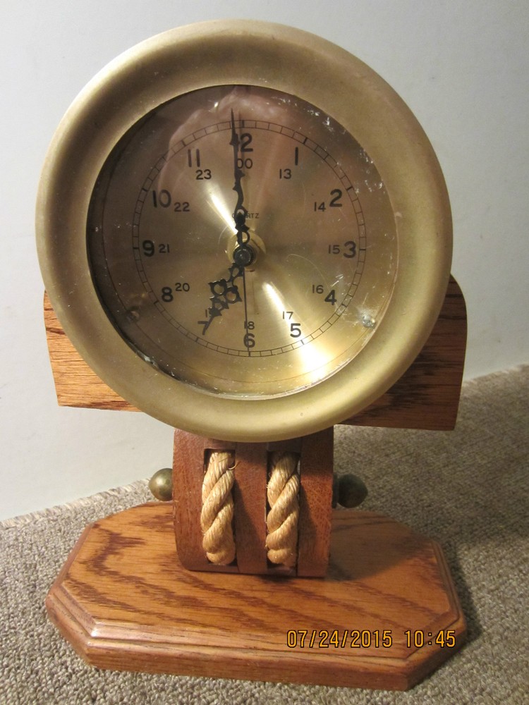 MARITIME, SOLID BRASS, SHIP'S TABLE TOP CLOCK