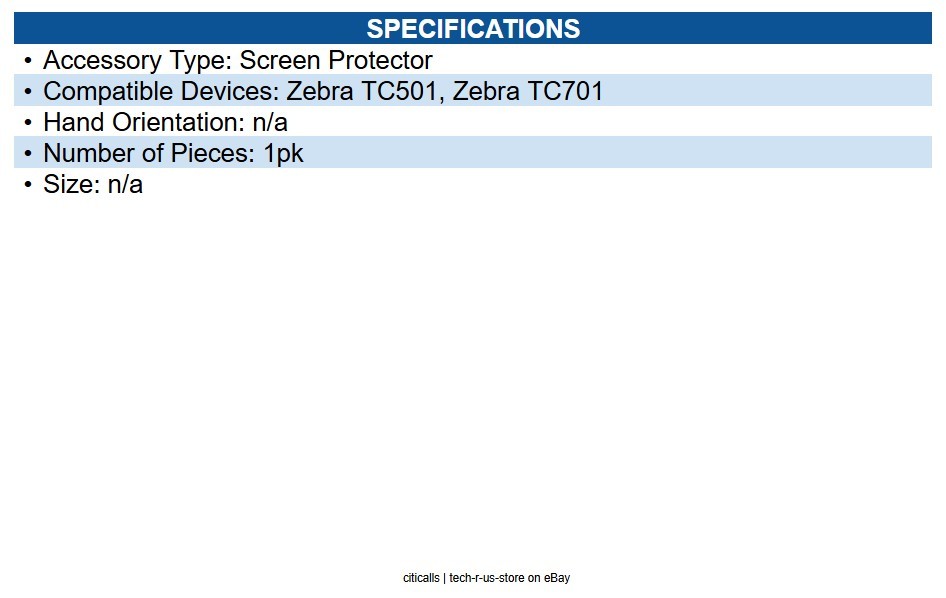 Zebra SG-TC5A7A-SCRNP-01 TC701 Screen Protector - For AMOLED Mobile Computer