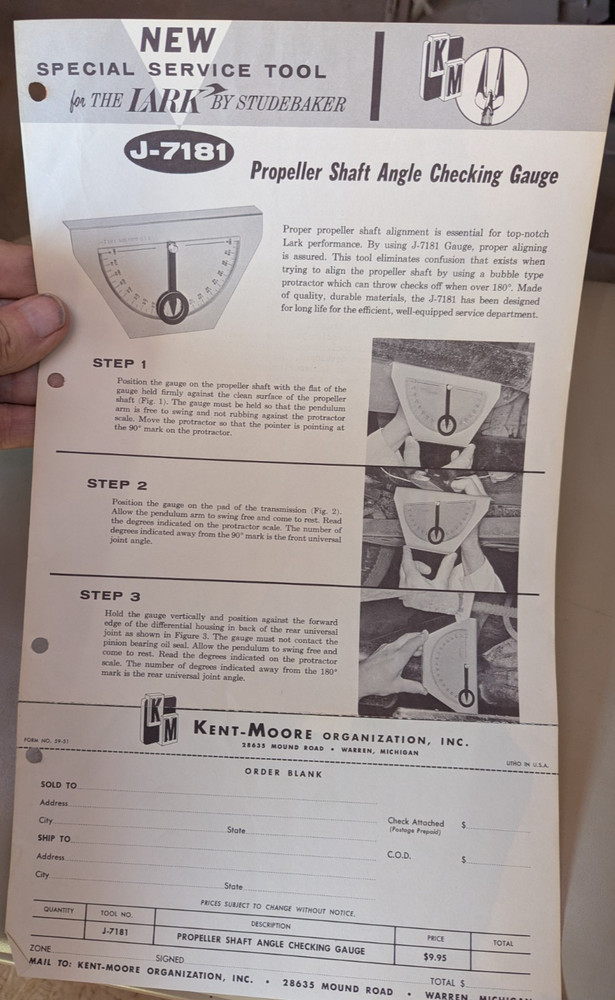 Studebaker Accessory Driveshaft Angle Flyer