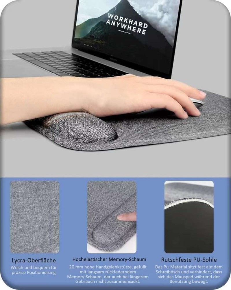 Ergonomic Mouse pad, Portable Comfortable Mouse pad, Suitable for Computers, ...