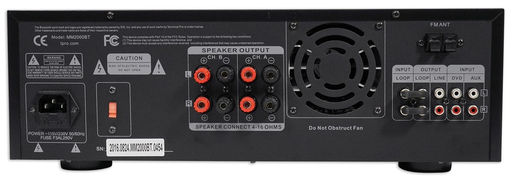 Technical Pro MM2000BT Bluetooth Karaoke Mixer System+(4) 6.5" Ceiling Speakers