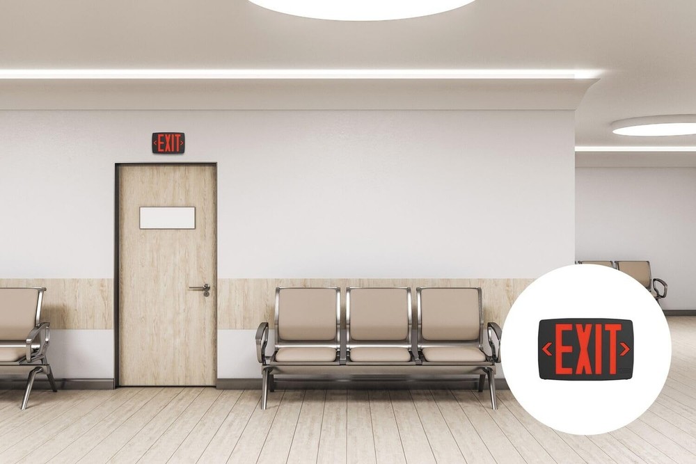 Lithonia Lighting Quantum LED Exit Sign, Dual Sided Emergency Exit Sign, Sele...