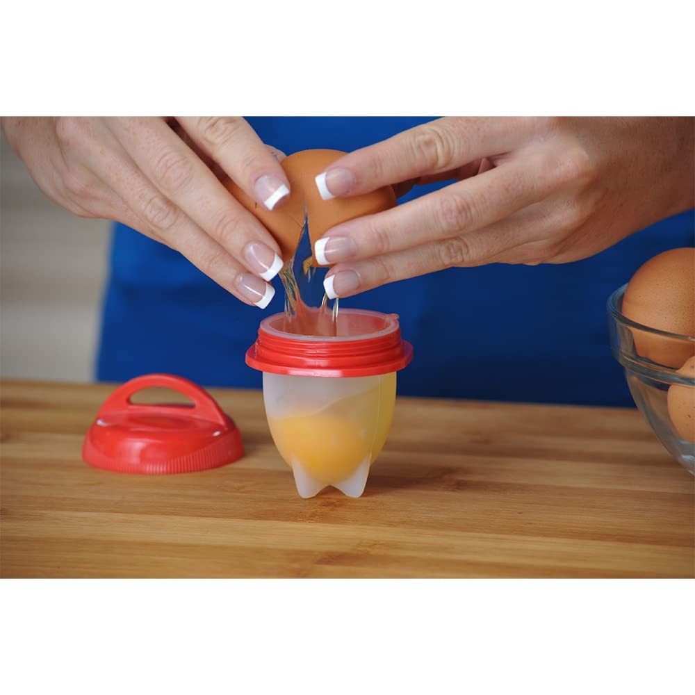 Egglettes Egg Cooker - Hard Boiled Eggs without the Shell, 4 4 Pack, Clear