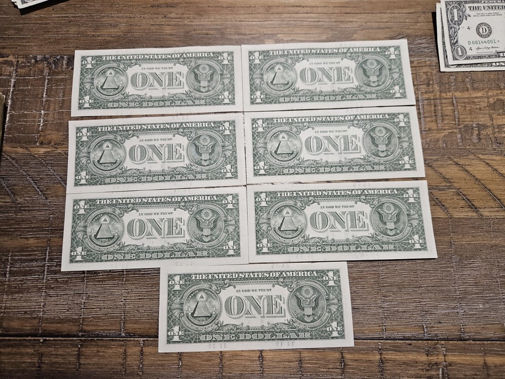 Series 2021 $1 Error Notes Offset Printing/ Transfer Error 7 Notes Uncirculated