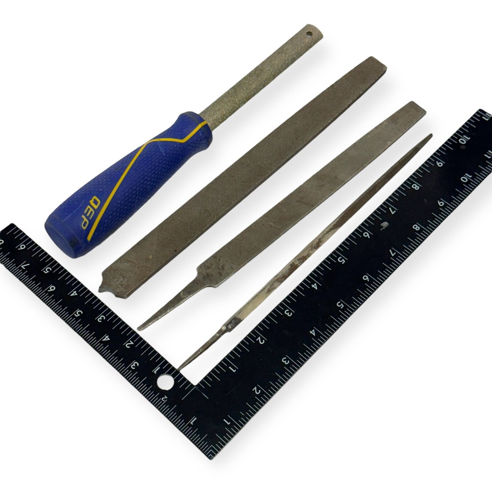 4 Pcs Nicholson, Qep and Assorted Triangular, Flat File Set, Made in USA