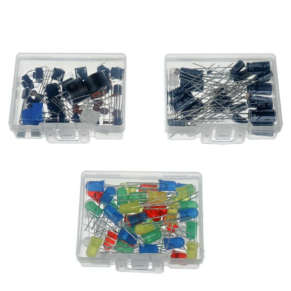 37 Values 480 Pcs Electronics Component Fun Kit with Power Supply Module Jump...