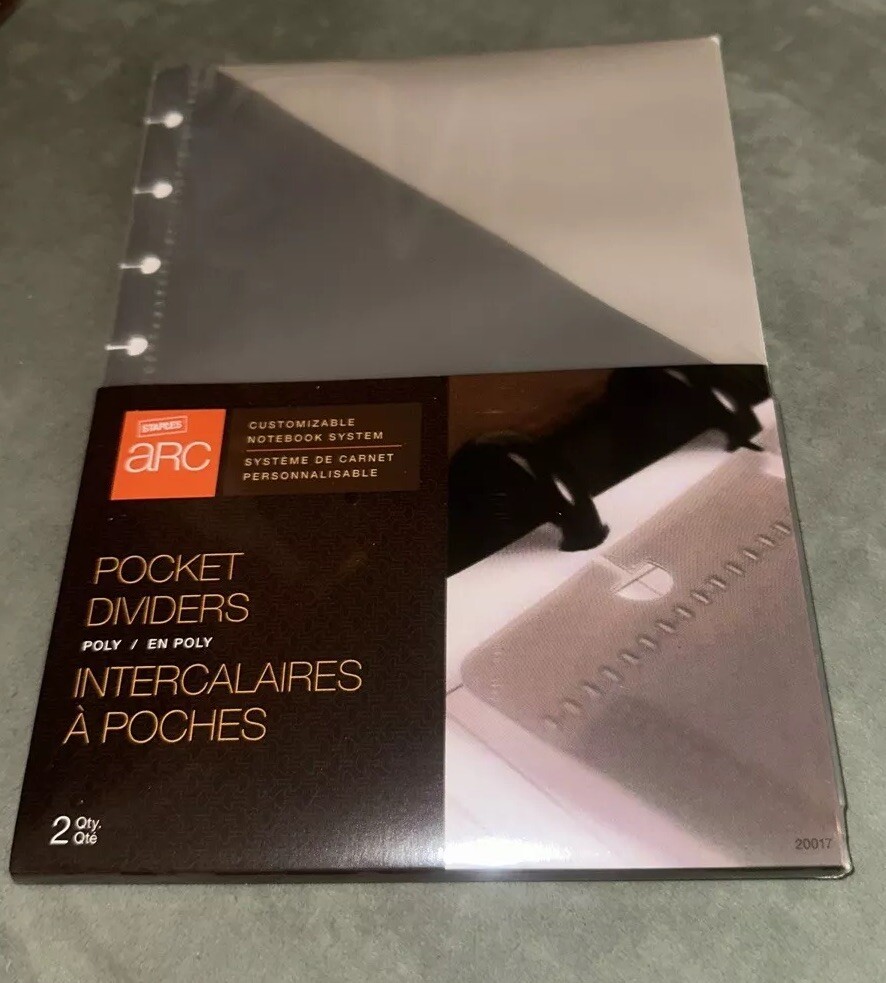 ARC Pocket Poly Dividers 2 Packs model # 20017 NIP Customizable Notebook System