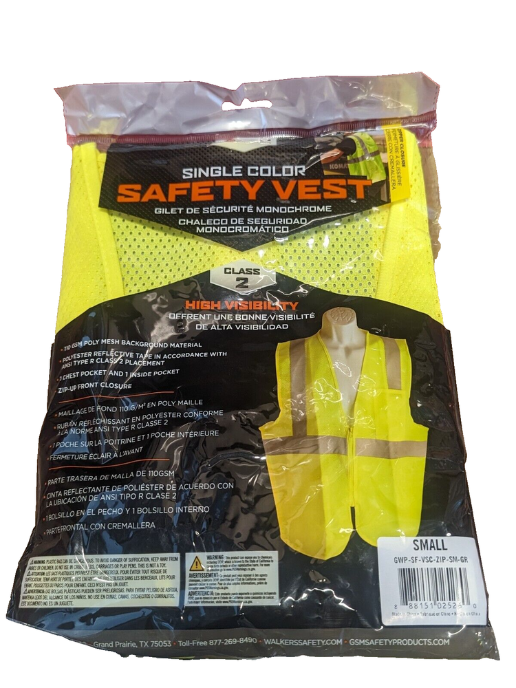 GSM Safety Products Work Safety Vest with Pockets 4 pcs Bundle