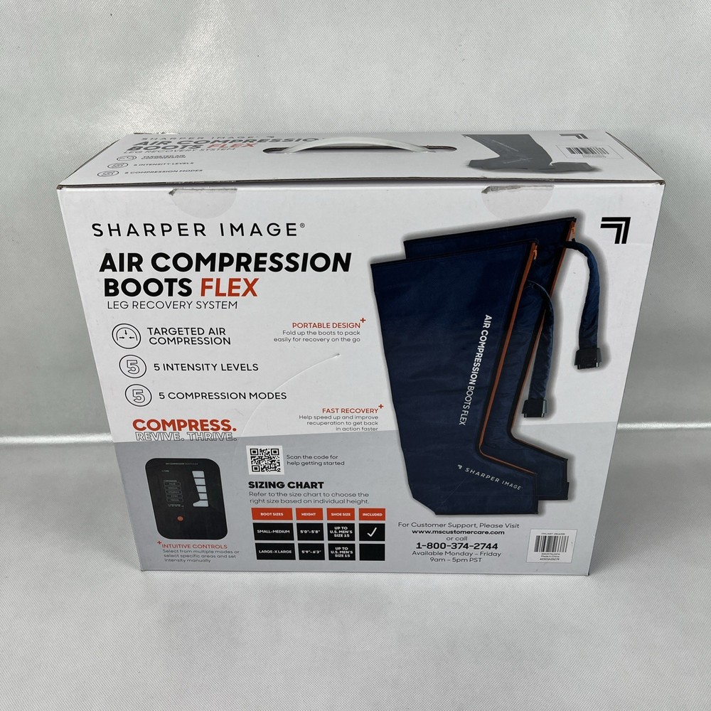 Sharper Image Air Compression Boots Flex Leg Recovery System Small/Medium