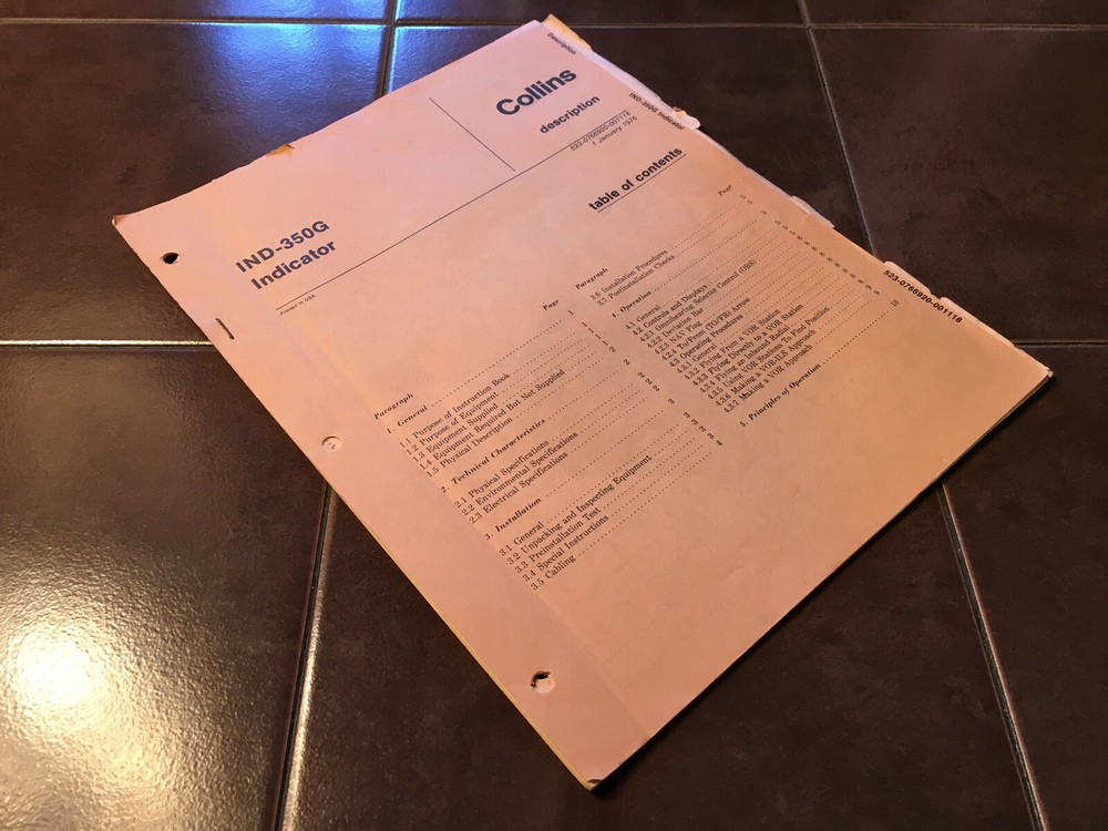 Collins IND-350G Indicator Install Manual